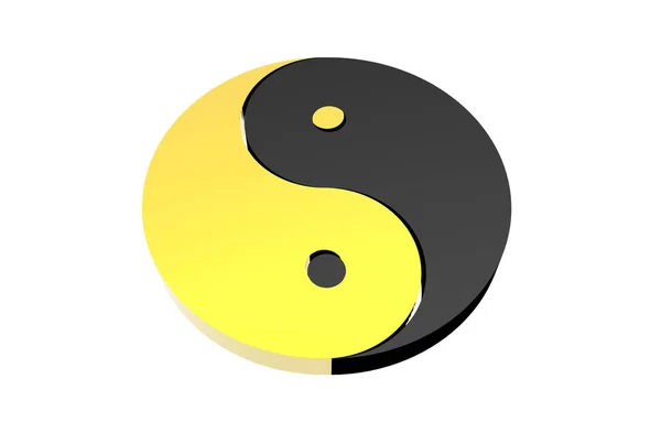 Yin Yang Symbol Auf Weißem Hintergrund — Stockfoto
