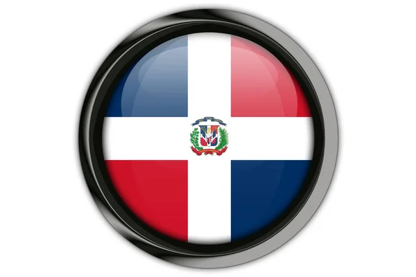 Bandera República Dominicana Pin Aislado Sobre Fondo Blanco —  Fotos de Stock