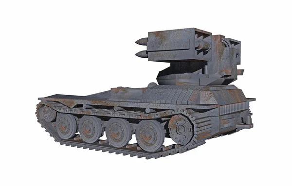 Beyaz Arka Planda Izole Edilmiş Eski Askeri Tank — Stok fotoğraf