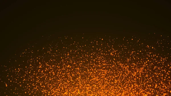 Explosión Cenizas Partículas Naranjas Doradas Con Profundidad Campo Renderizado — Foto de Stock