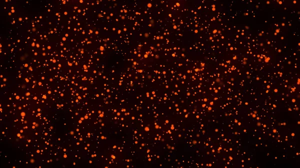 Turuncu Altın Köz Veya Parçacıklar Bir Patlama Ile Alan Derinliği — Stok fotoğraf