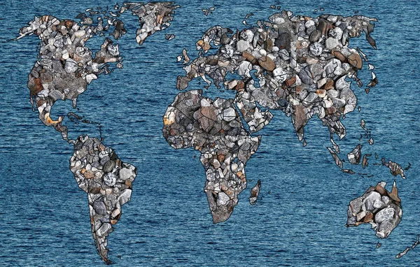 Βράχος Πέτρα Παγκόσμιο Χάρτη — Φωτογραφία Αρχείου