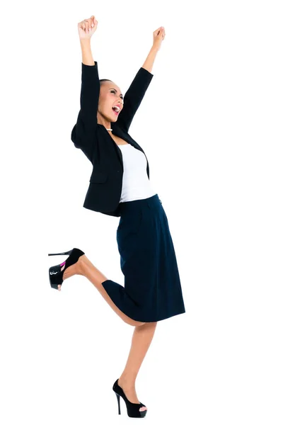 Asian Business Woman Celebrating Her Success — Stock Photo, Image