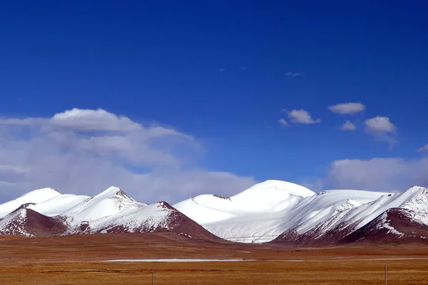 Σιδηρόδρομο Lhasa Μέσω Του Οροπεδίου Tibetan — Φωτογραφία Αρχείου