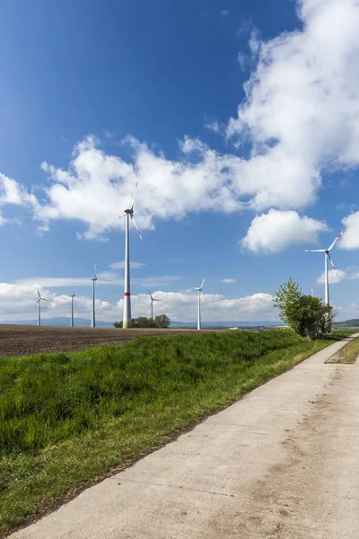 Energías Renovables Como Energía Eólica Obtenida Través Turbinas Eólicas —  Fotos de Stock