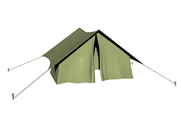 Tenda Con Tende Sfondo Bianco — Foto Stock