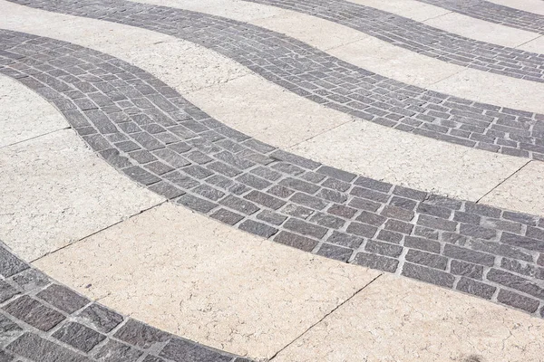 Perspective View of Grunge Cracked White Marble Brick Stone on The Ground for Street Road. Sidewalk, Driveway, Pavers, Pavement in Vintage Design Flooring Square Pattern Texture Background .