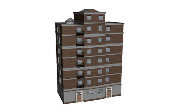 Visualizzazione Moderno Condominio Rendering — Foto Stock