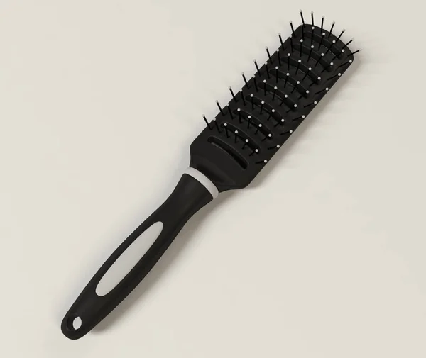 Peigne Brosse Cheveux Sur Fond Blanc — Photo