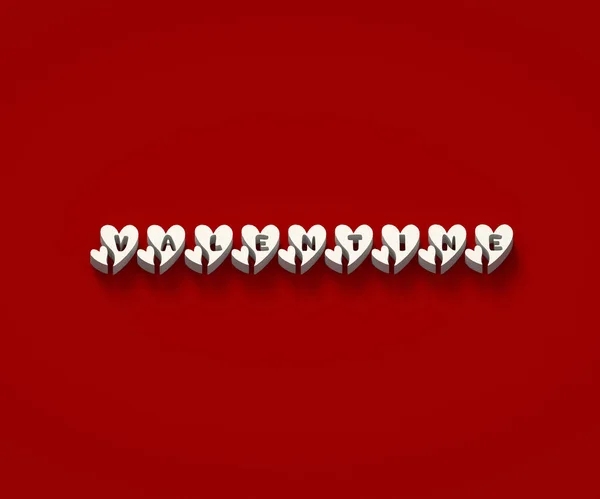 Weiße Worten Valentin Auf Rotem Plattenrücken — Stockfoto