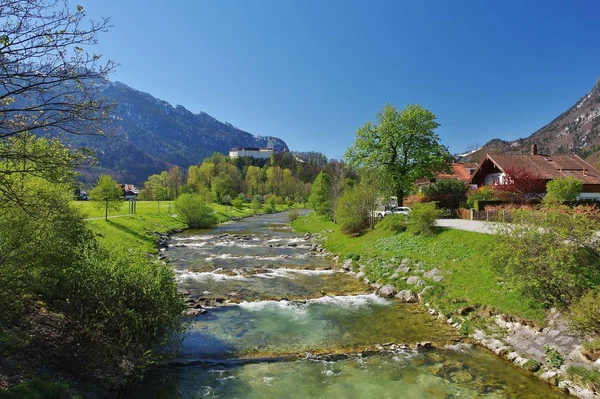 Utsikt Över Prien Och Hohenaschau Slott Aschau Den Primära Chiemgau — Stockfoto