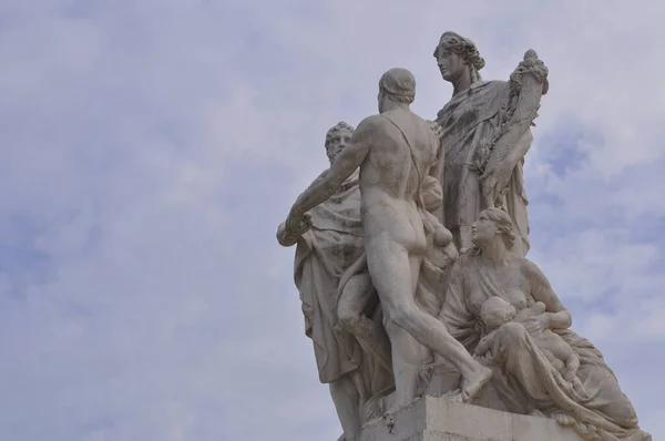 Groupe Sculpture Avec Mère Enfant Monument Victoria Emanuela Rome — Photo