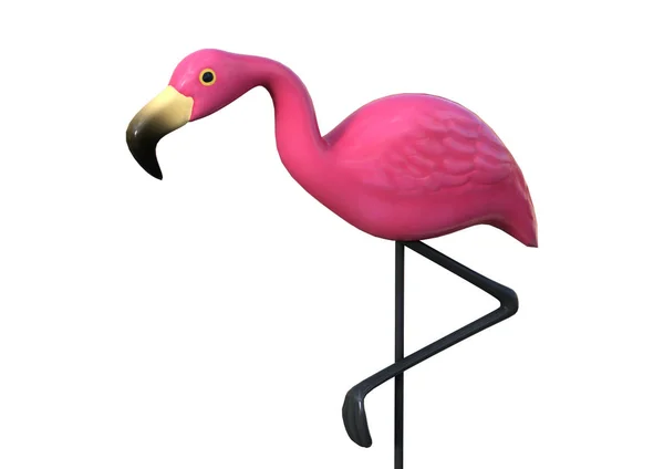 Pembe Flamingo Render Bahçe Dekorasyon Beyaz Arka Plan Üzerinde Izole — Stok fotoğraf