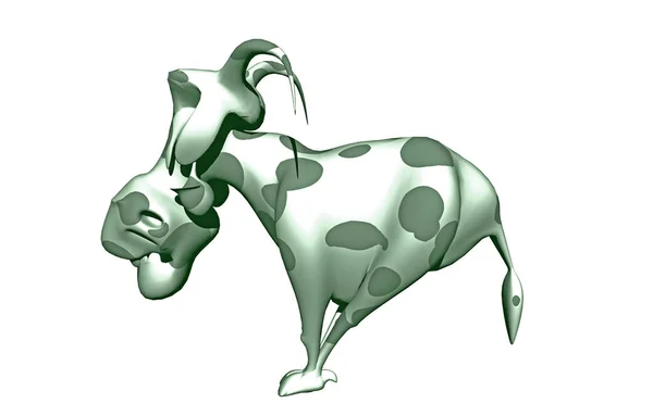 Cartoon Monster Cow Illustration White Background — Stock Photo, Image
