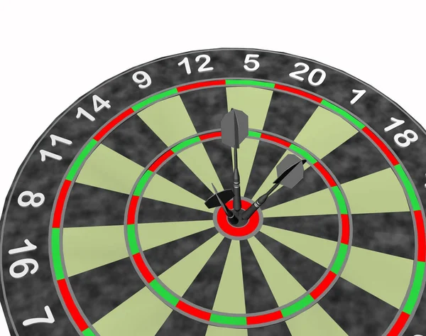 Dartboard Βέλη Απομονώνονται — Φωτογραφία Αρχείου