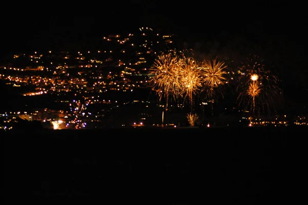 Celebración Coloridos Fuegos Artificiales Cielo —  Fotos de Stock