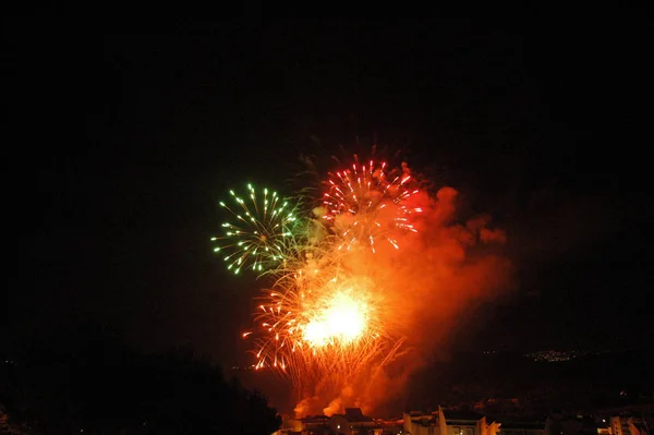 Fogos Artifício Festival Céu Explosão Pirotécnica — Fotografia de Stock