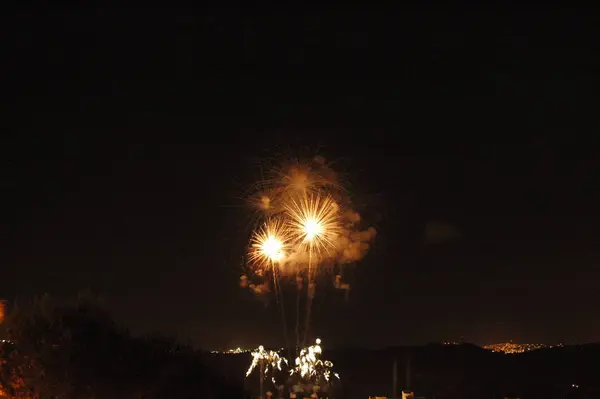 Feuerwerk Himmel Pyrotechnik Explodiert — Stockfoto