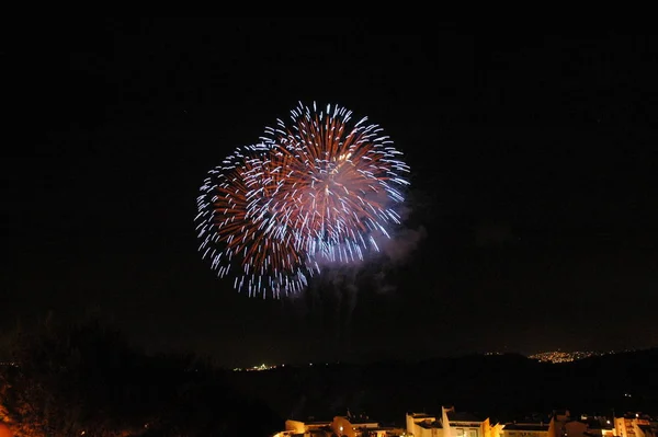 Fuegos Artificiales Del Festival Cielo Explosión Pirotécnica — Foto de Stock