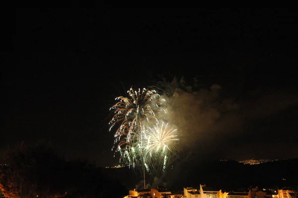 Feuerwerk Himmel Pyrotechnik Explodiert — Stockfoto