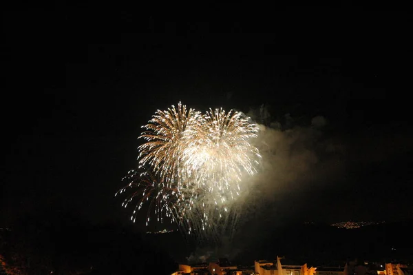 Festival Ohňostroje Obloze Výbuch Pyrotechniky — Stock fotografie