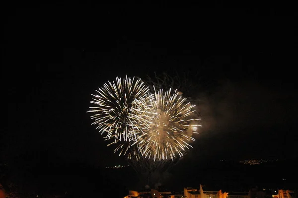 Festival Fuochi Artificio Cielo Esplosione Pirotecnica — Foto Stock