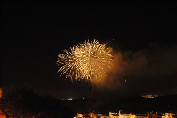 Fuegos Artificiales Del Festival Cielo Explosión Pirotécnica — Foto de Stock