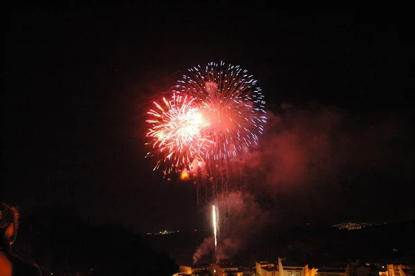 Fuegos Artificiales Del Festival Cielo Explosión Pirotécnica — Foto de Stock