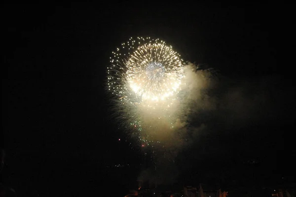 Fuegos Artificiales Del Festival Cielo Explosión Pirotécnica — Foto de Stock