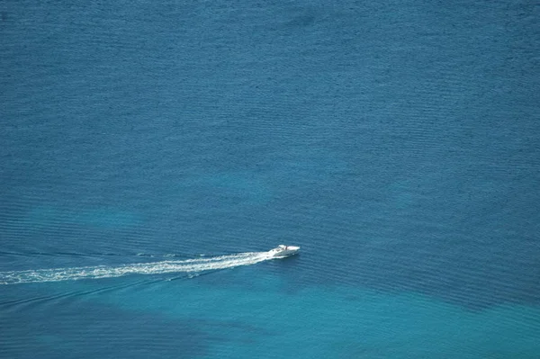 Sailboat Motor Boat Mediterranean Sea Spain — Stock Photo, Image