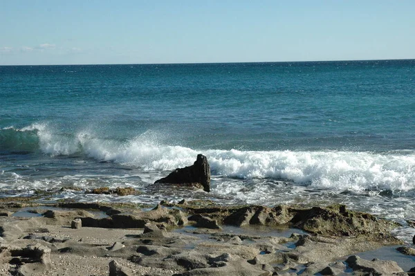 Ondas Água Mar Mediterrâneo — Fotografia de Stock