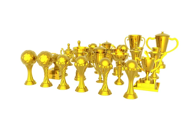 Χρυσό Κύπελλο Τρόπαιο Απομονώνονται Λευκό Φόντο — Φωτογραφία Αρχείου