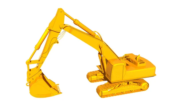 Excavator Isolated White Background — Stock Photo, Image