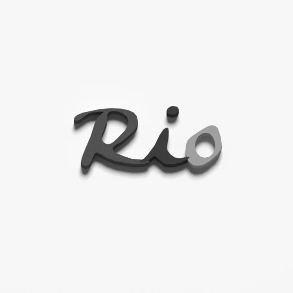Черное Белое Фото Рендеринга Слова Рио Plain Background — стоковое фото