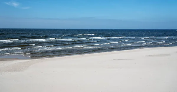 Playa Mar Baltico Pomerania Occidental Arena Agua Cielo — Foto de Stock