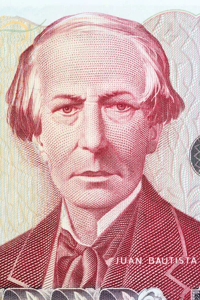 Juan Bautista Alberdi Portrait Argentinian Money — 스톡 사진