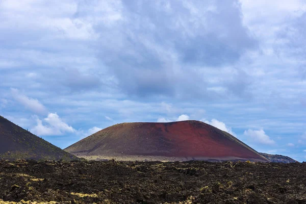 Nationalpark Timanfaya Lanzarote Med Röda Glödande Berg — Stockfoto