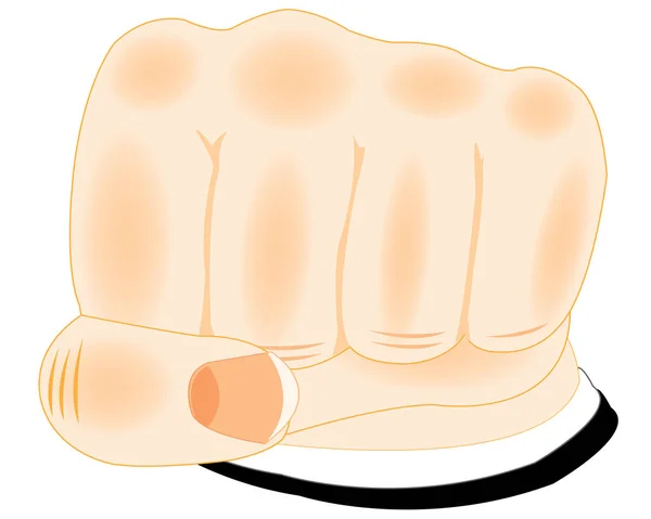Male Gesture Fist White Background Insulated — Stock Photo, Image