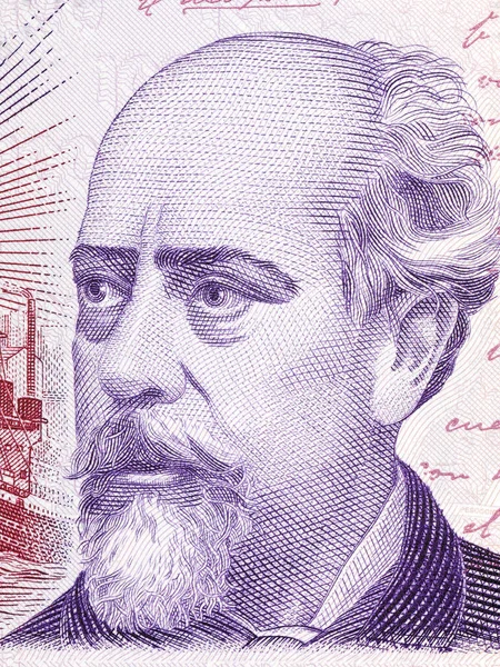 Julio Argentino Roca Porträtt Från Argentinska Pengar — Stockfoto