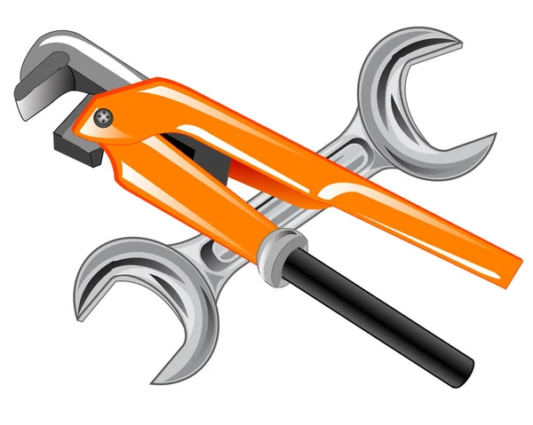 Two Wrenches Repair White Background Insulated — Stock Photo, Image