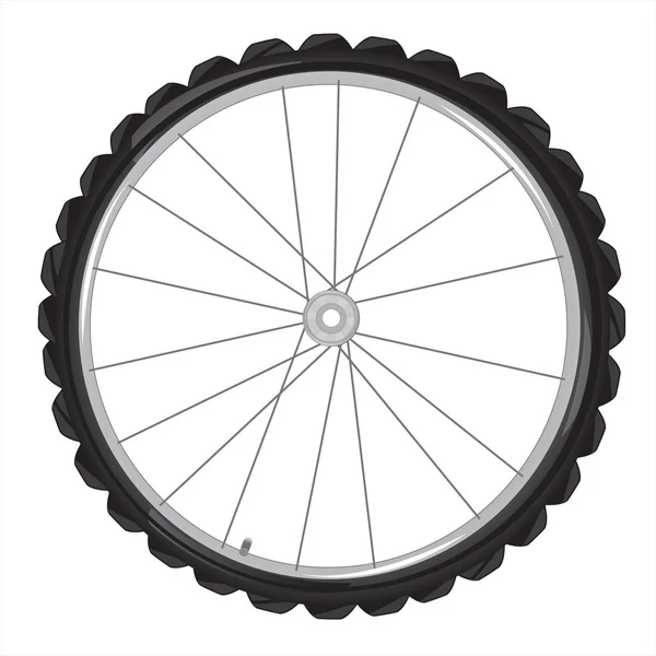 Roda Bicicleta Fundo Branco Isolado — Fotografia de Stock