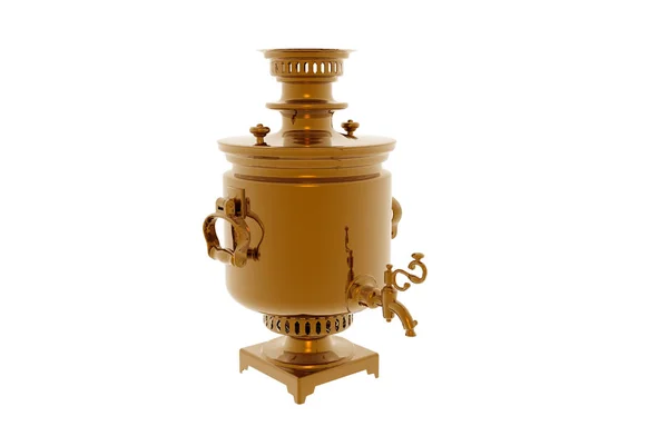 Samovar Vintage Aislado Blanco — Foto de Stock