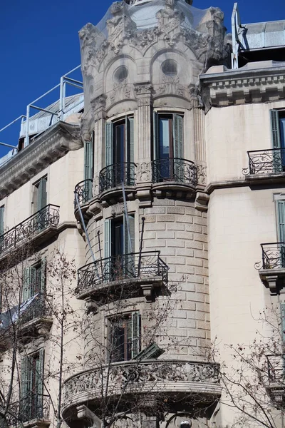 Afgeronde Huis Hoek Barcelona — Stockfoto