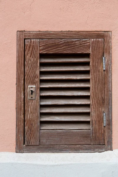 Old Wooden Window Brick Wall — Stock Photo, Image