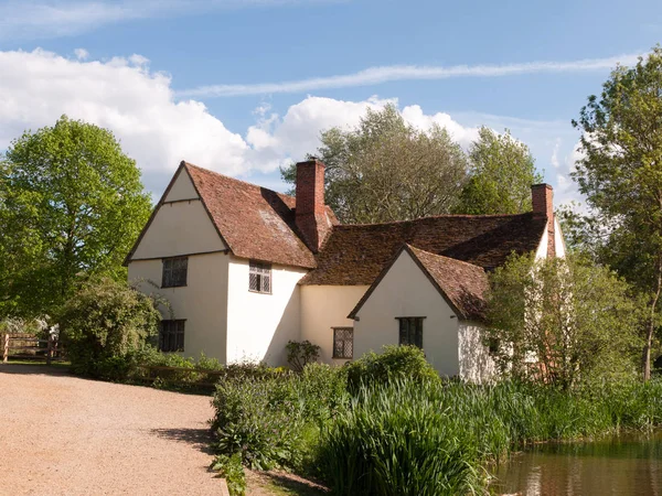 Willy Lott Cottage Zewnątrz Młynie Flatford Konstabl Kraju Stary Słynny — Zdjęcie stockowe