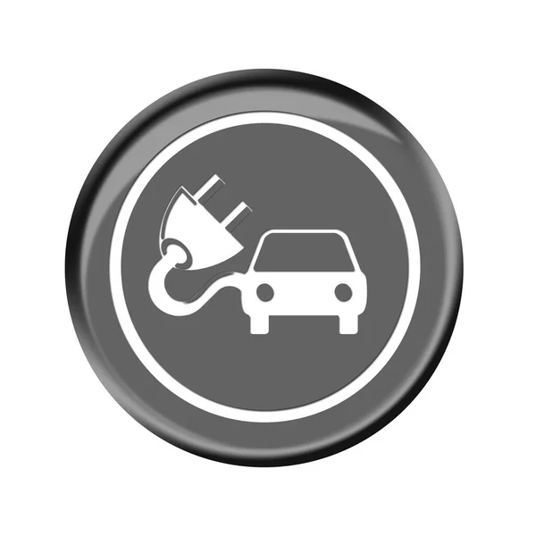 Electric Car Symbol Button — Stock Photo, Image