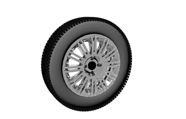 Car Wheel Isolated White Background — Stock Photo, Image