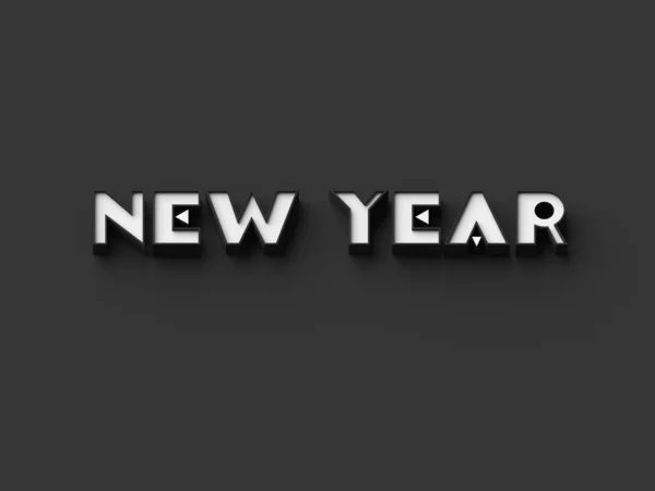 Rendering Kelimeler Yeni Yıl Düz Arka Plan — Stok fotoğraf