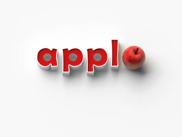 Rendering Words Appl Apple Plain Background — стокове фото