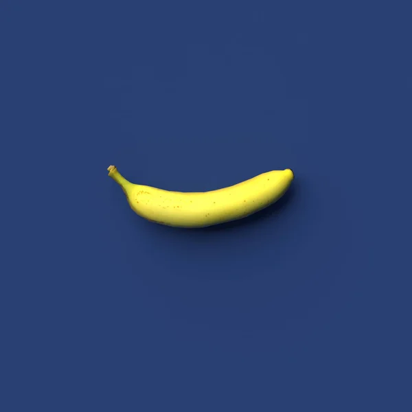 Απόδοση Μιας Μπανάνας Απλό Φόντο — Φωτογραφία Αρχείου
